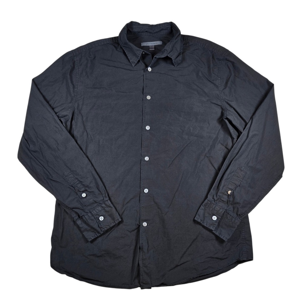 John Varvatos 100% Cotton Black Gray Casual Long Sleeve Button Down Shirt Mens M